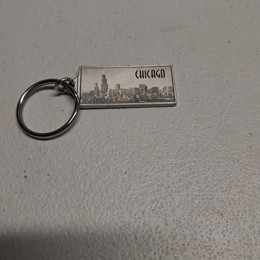 Disney Lion King Chicago Metal Keychain Bag Charm Brass Tone 3.5” With Ring